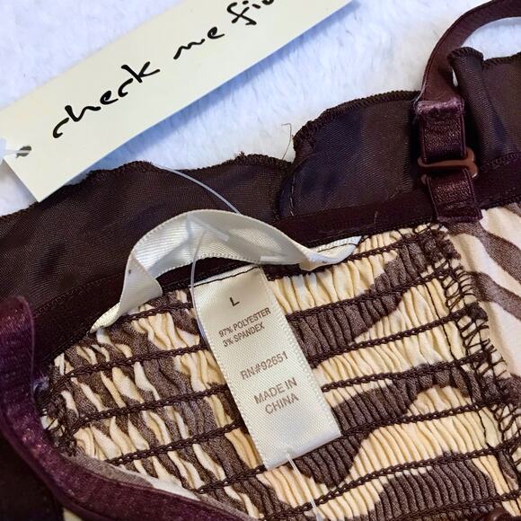 Check Me First NWT Brown and Taupe Zebra Print Bustier Women Various - Picture 12 of 13